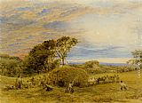 John Linnell Canvas Paintings - The Harvest Field